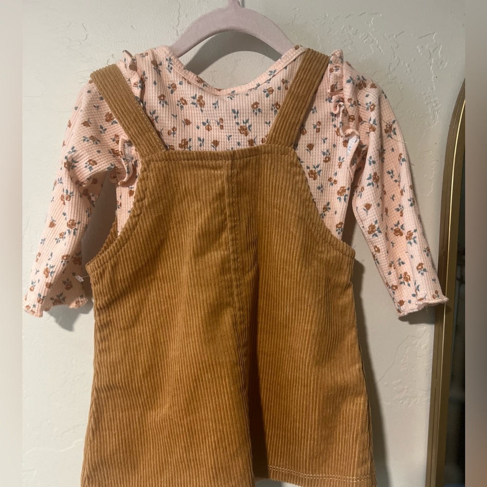 Nicole Miller 2 piece set long sleeve pink floral shirt corduroy dress 
Size 12m - Picture 4 of 10